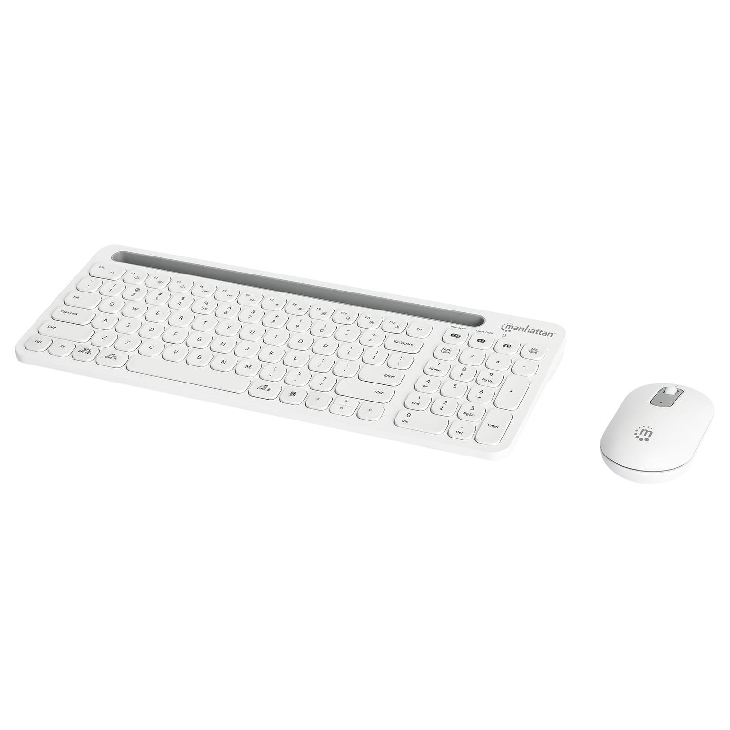 Manhattan - Dual-Mode Multipoint Wireless USB Standard Keyboard and Mouse Combo Set - White