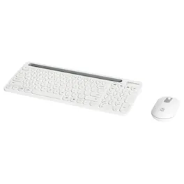 Manhattan - Dual-Mode Multipoint Wireless USB Standard Keyboard and Mouse Combo Set - White