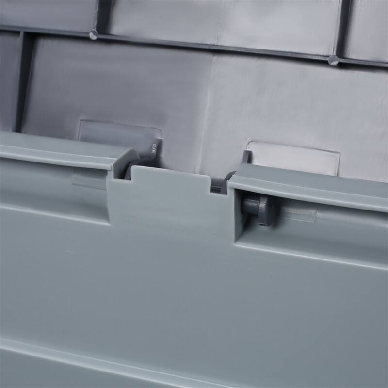 Back. HTUTWOO - Pool Deck Box Storage - 75 Gallon Resin Deck Box with Wheels, Waterproof Organization and Storage for Tools Pool Toys - Gray.