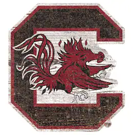 Fan Creations - South Carolina Gamecocks Distressed Logo Cutout Sign - Multicolor