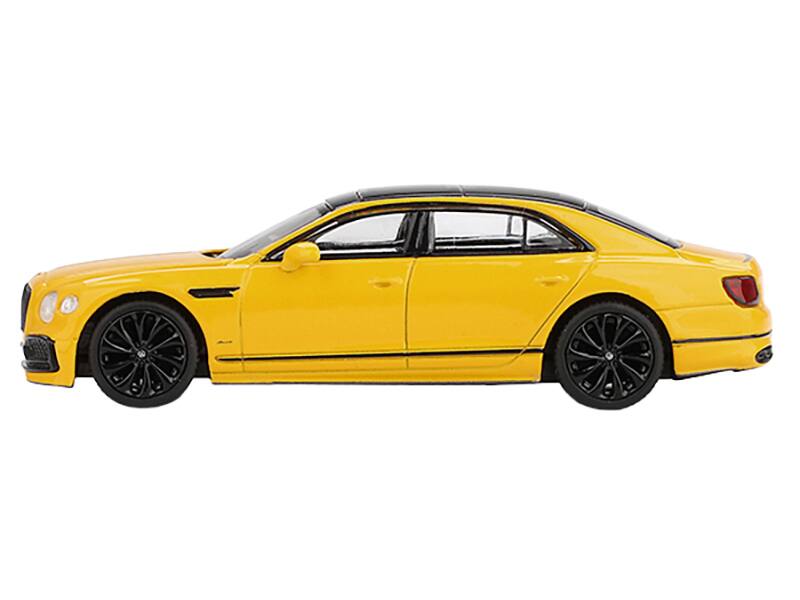 Angle. Mini GT - Bentley Flying Spur Monaco Yellow with Black Top Limited Edition 1/64 Diecast Model Car by Mini GT - Yellow With Black.