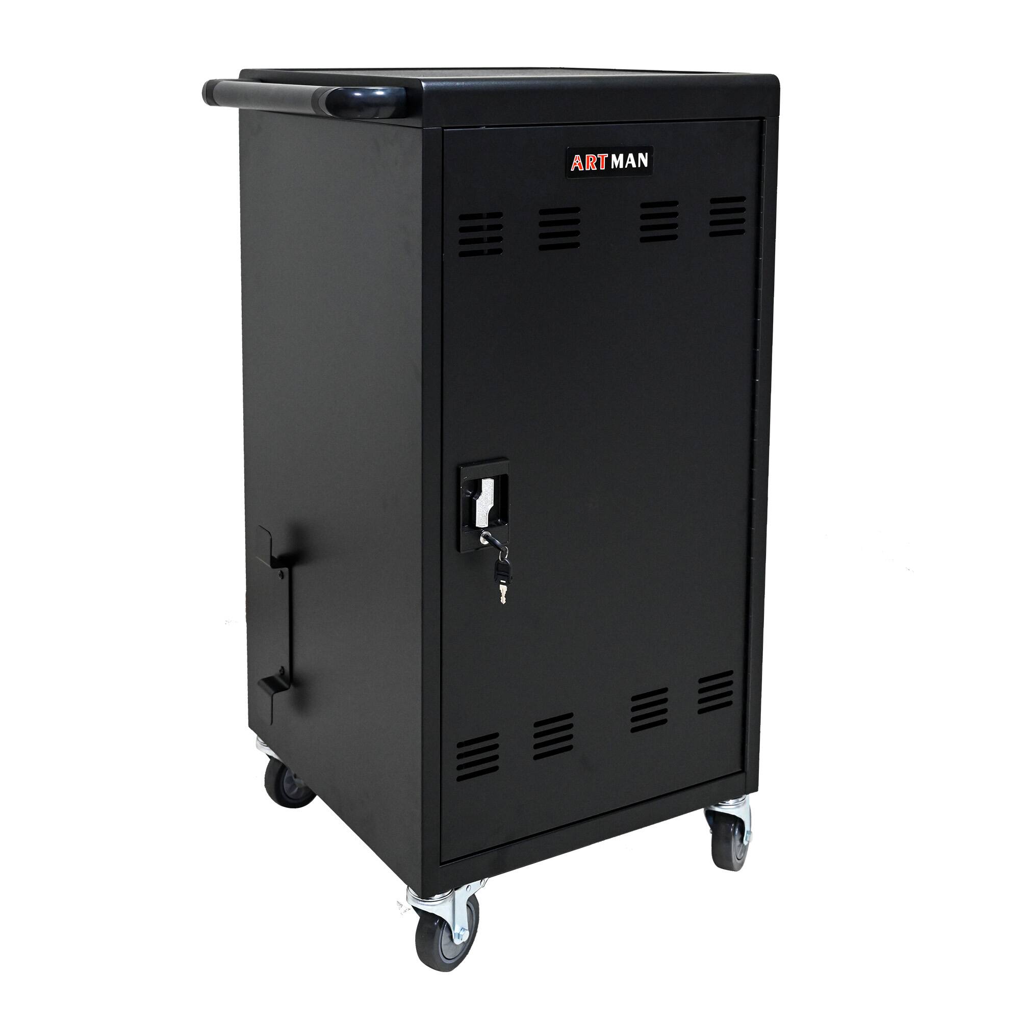 Back. APRILSOUL - Mobile Charging Cart and Cabinet for Tablets Laptops 45-Device - Black.