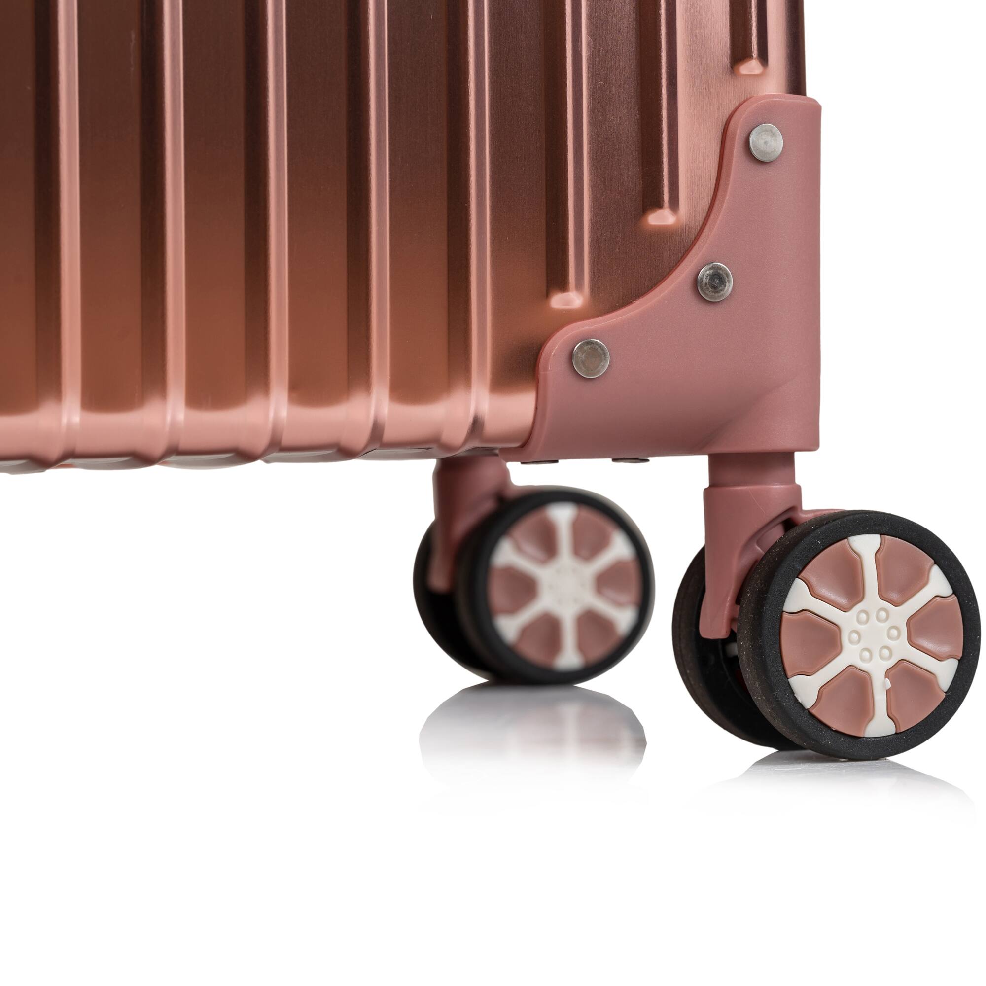Champs Elite Aluminum Collection Carry on Luggage Case Rose Gold
