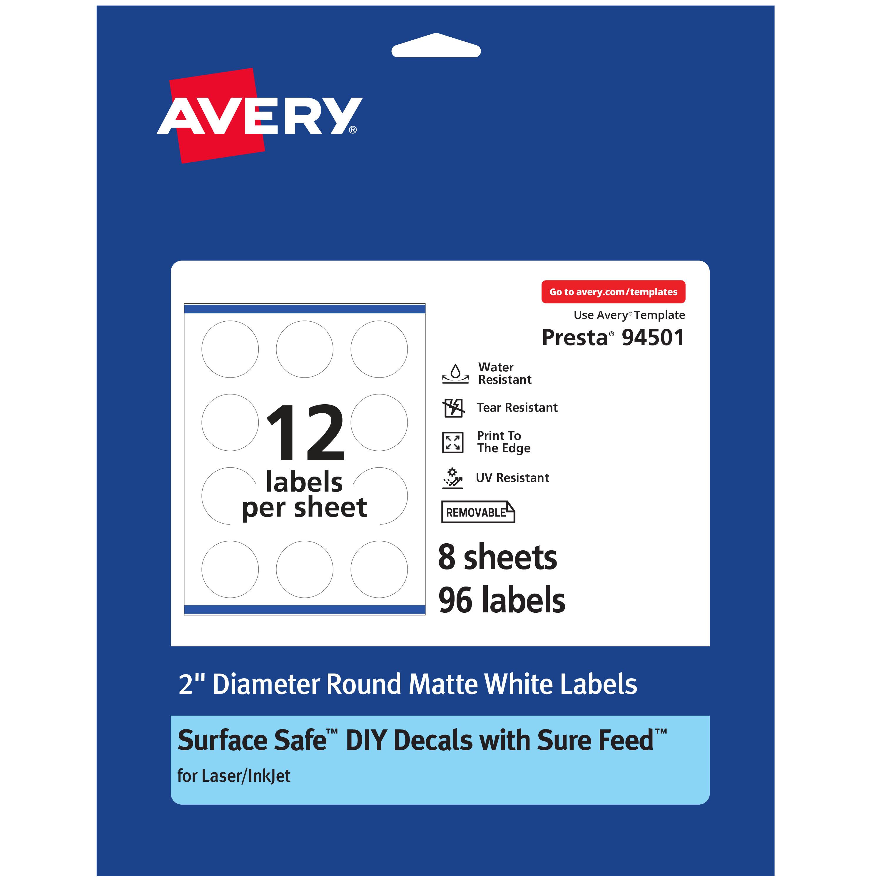 "Avery - Durable Removable Round Labels, 2"" Diameter, 96 Labels - White" price history on PriceWatchPro