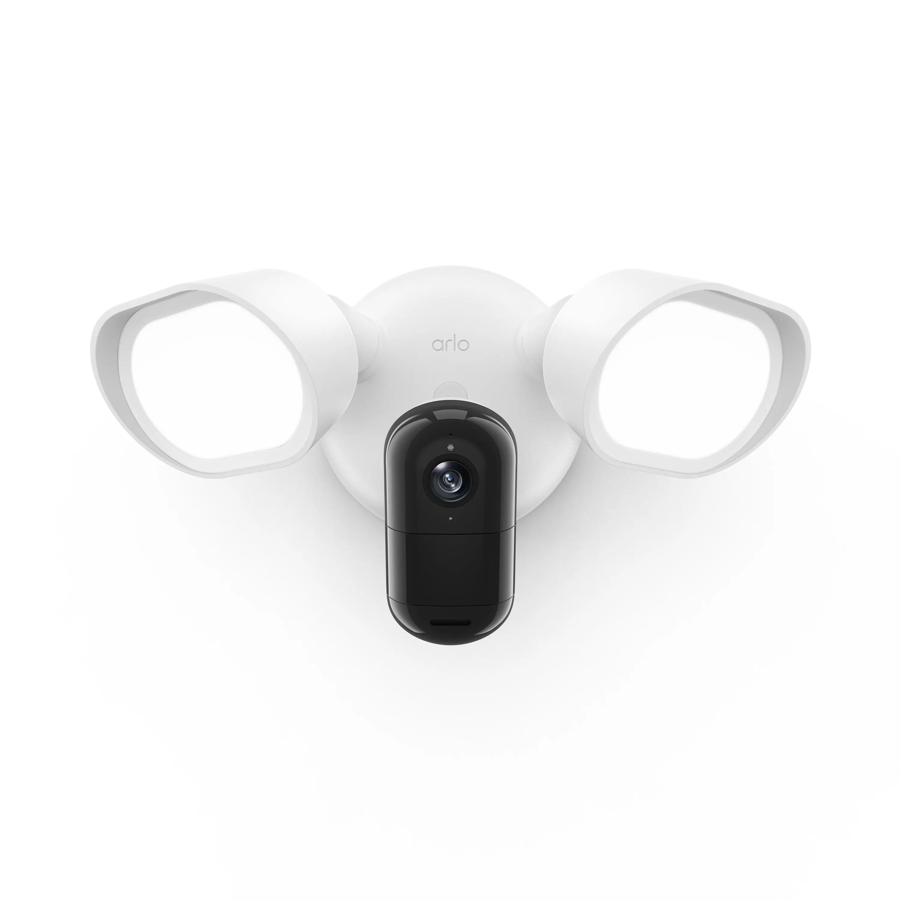 Arlo - Wired Floodlight Security Camera - 2K Video with HDR, 2000 Lumens, Integrated Siren, Color Night Vision - White