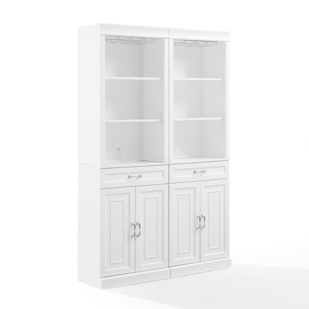Alt View 9. Crosley Furniture - Stanton 2-Piece Bar Cabinet Set - 2 Bar Cabinets - White.