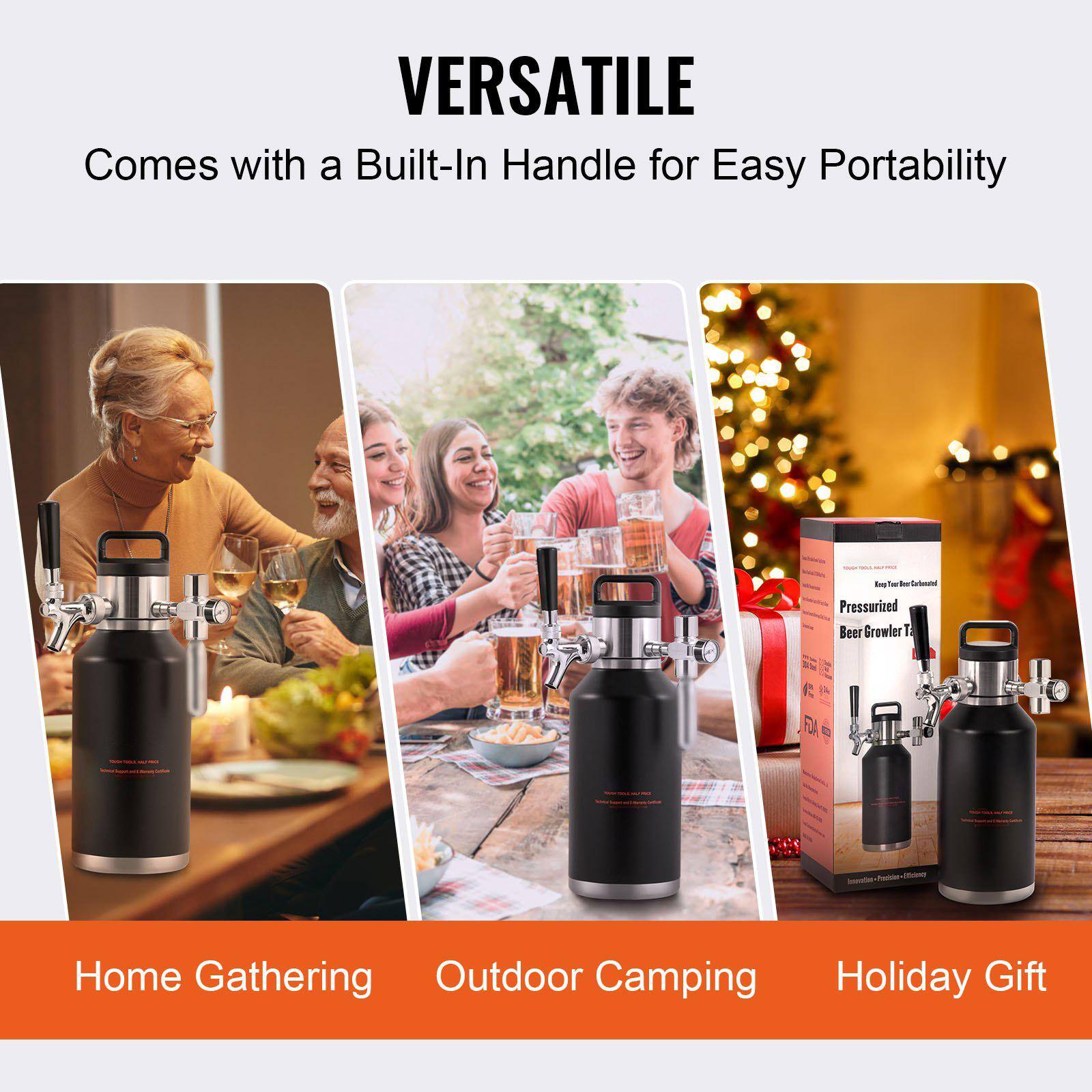 VERSATILE  
Comes with a Built-In Handle for Easy Portability

Home Gathering  
Outdoor Camping  
Holiday Gift