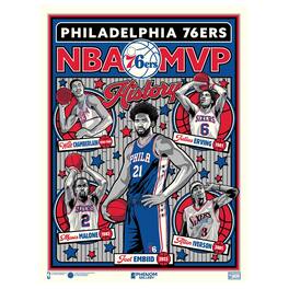 Phenom Gallery - Philadelphia 76ers 18" x 24" Serigraph Print - Multicolor