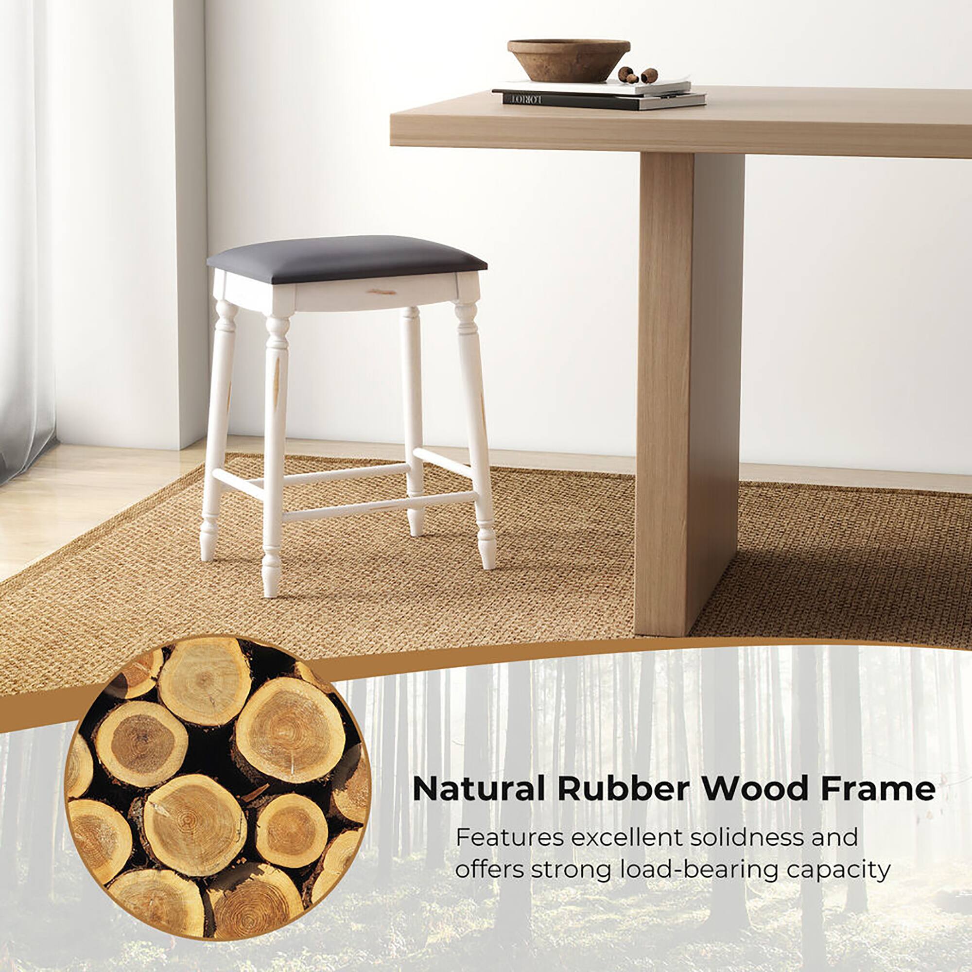 Natural Rubber Wood Frame
Features excellent solidness and offers strong load-bearing capacity