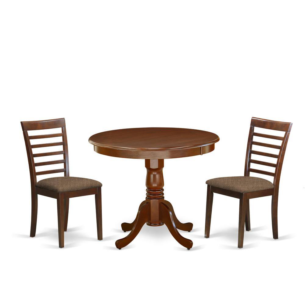 Back. East West Furniture - Dining Room Set Mahogany - Brown.