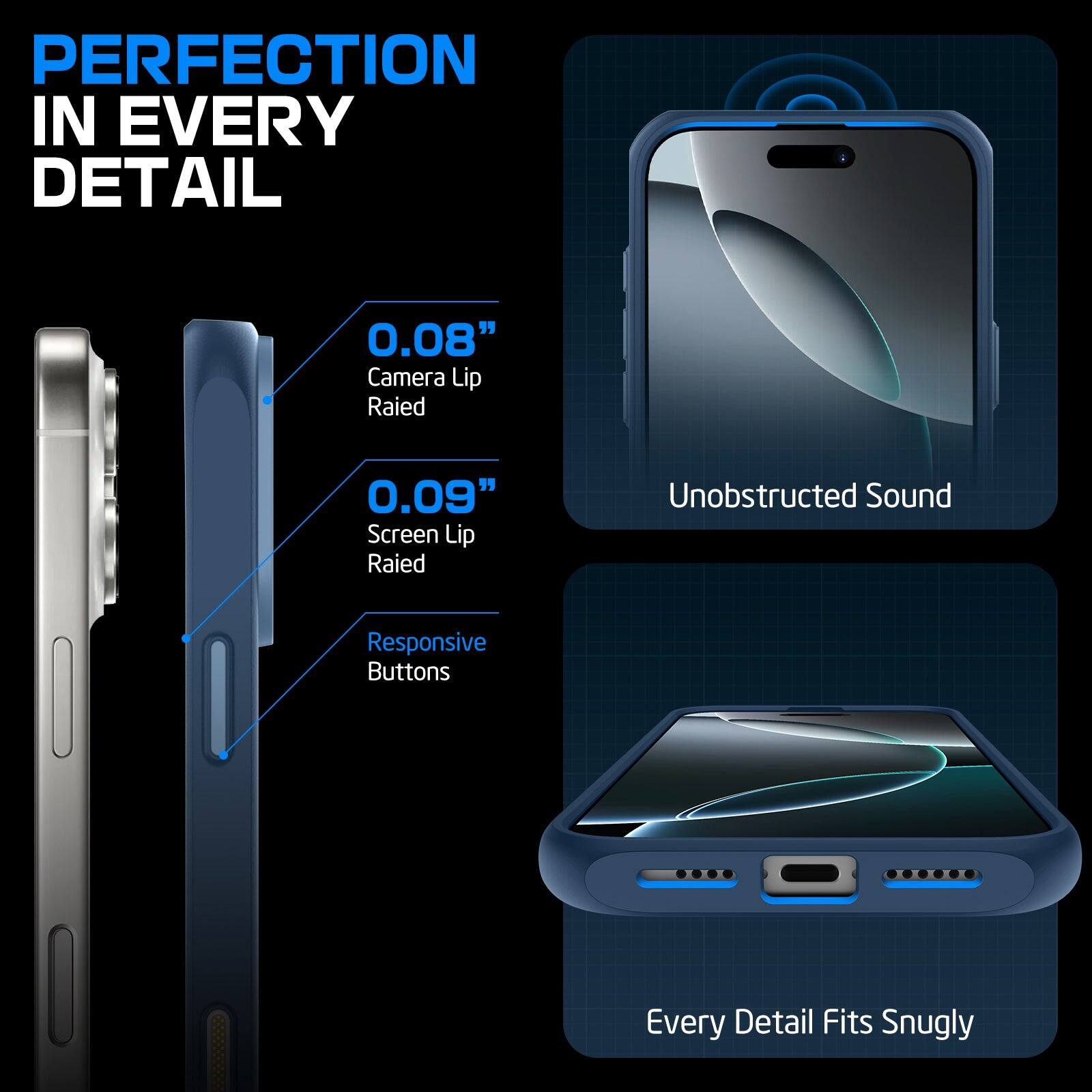 PERFECTION IN EVERY DETAIL

0.08" Camera Lip Raised  
0.09" Screen Lip Raised  
Unobstructed Sound  
Responsive Buttons  
Every Detail Fits Snugly