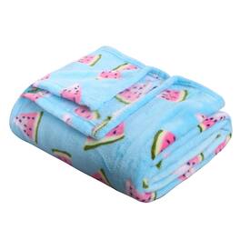 Noble House - Plazatex Holiday Watermelon Design Micro Plush Throw Blanket - 50x60" Multicolor - Multi
