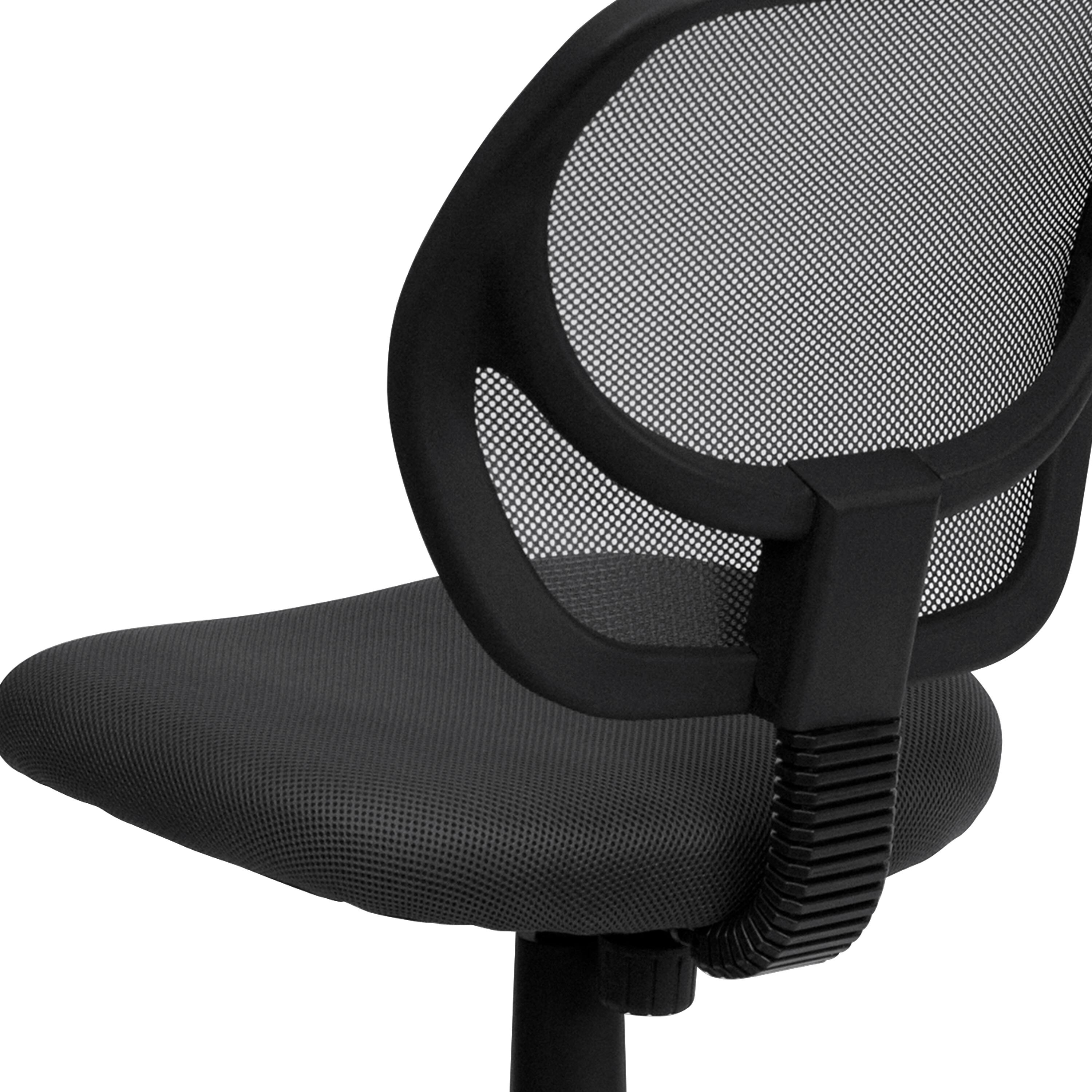 Alt View 8. Emma + Oliver - Mid-Back Mesh Swivel Task Office Chair with Curved Square Back - Gray.