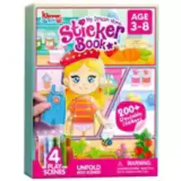Joyfy - Reusable Sticker Book for Kids - 4 Play Scenes with 200+ Washable Stickers, Creative Activity Birthday Gift