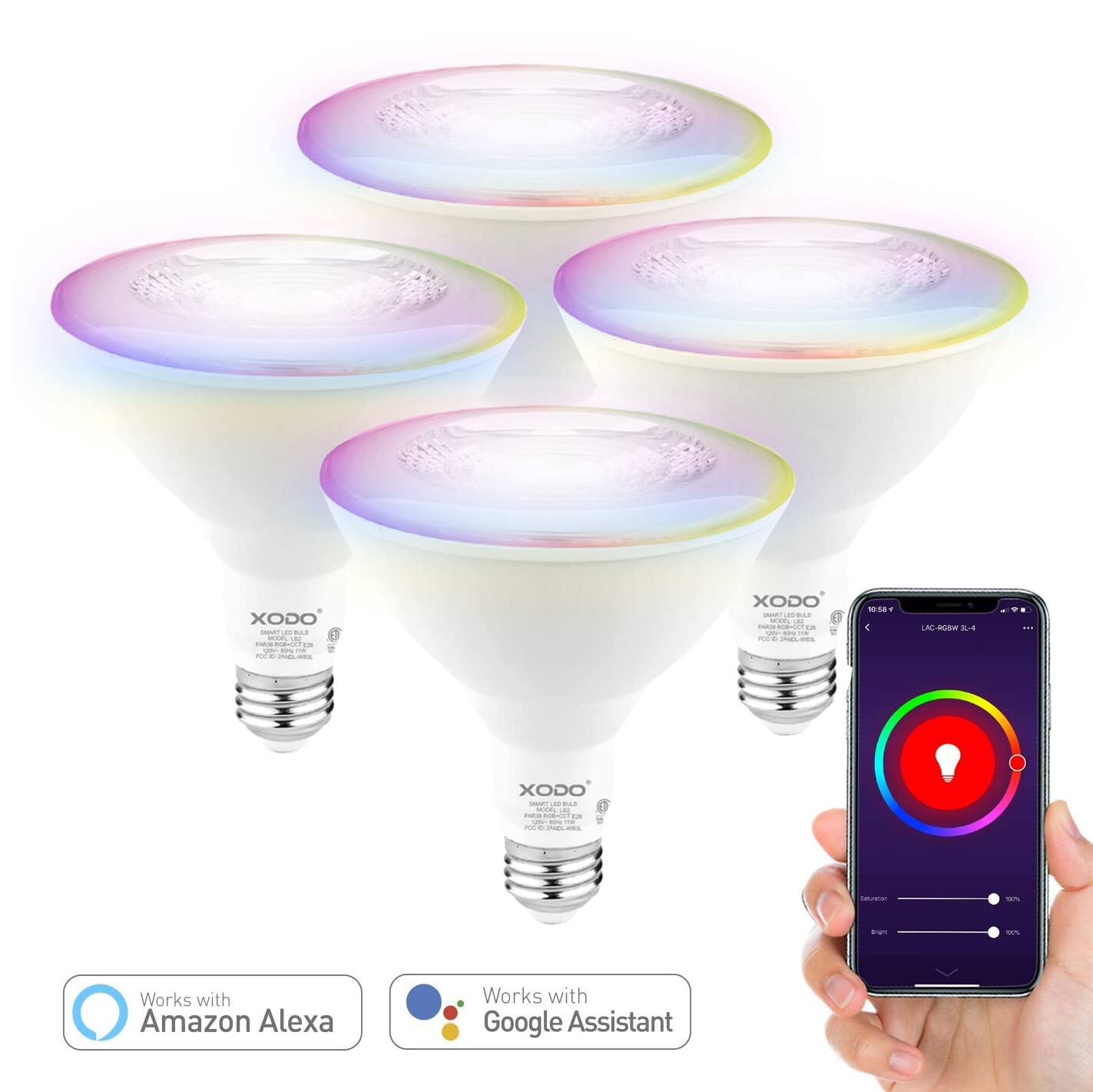 XODO  
Works with Amazon Alexa  
Works with Google Assistant