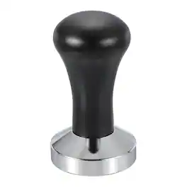 Unique Bargains - 51mm Coffee Tamper, Stainless Steel Espresso Press Tamper with Wooden Handle for Coffee Shop Restaurant - Black