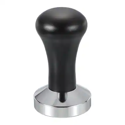 Front. Unique Bargains - 51mm Coffee Tamper, Stainless Steel Espresso Press Tamper with Wooden Handle for Coffee Shop Restaurant - Black.