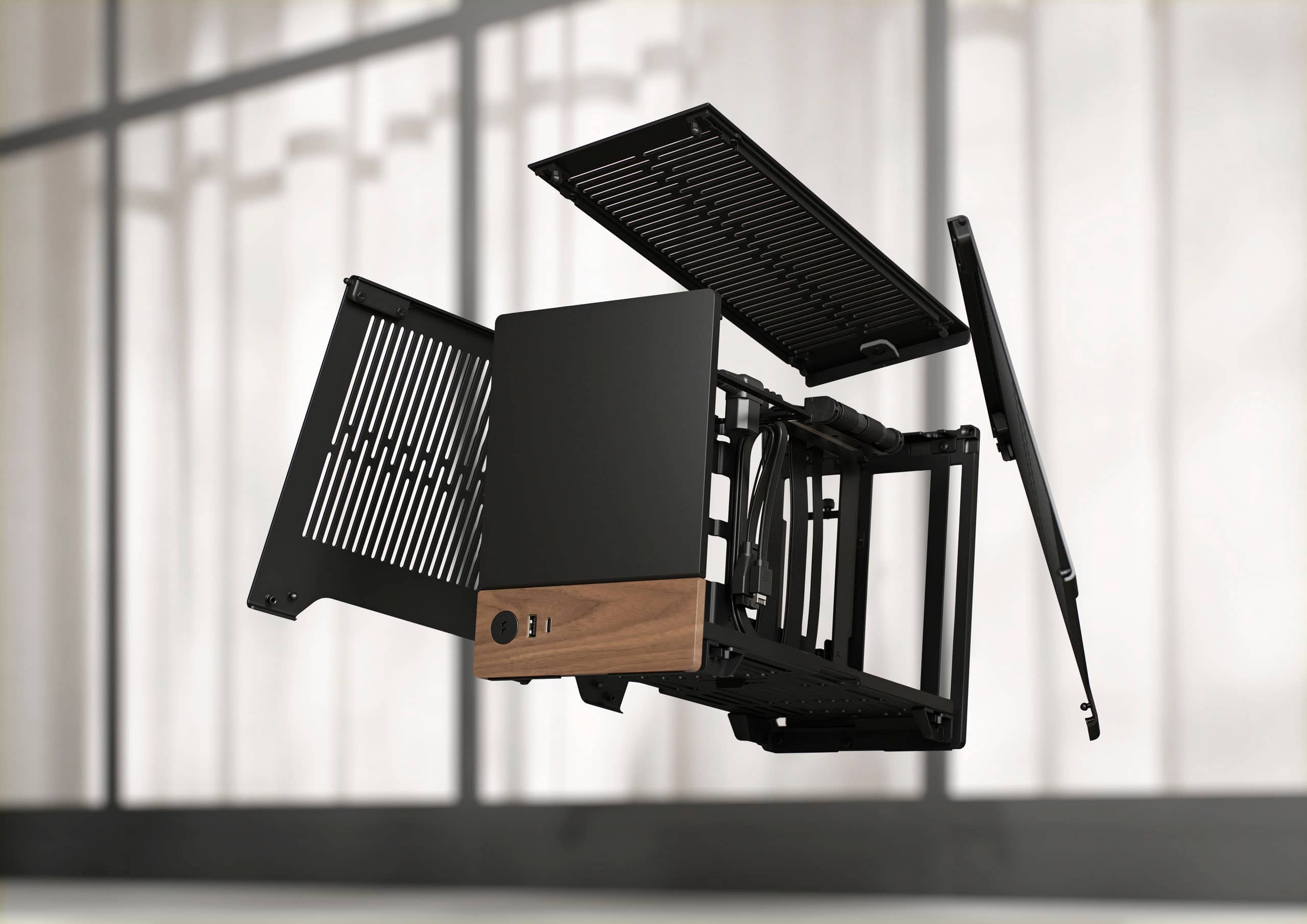 Alt View 33. Fractal Design - Terra Graphite with PCIe 4.0 Riser Mini-ITX Small Form Factor PC Case - Black.