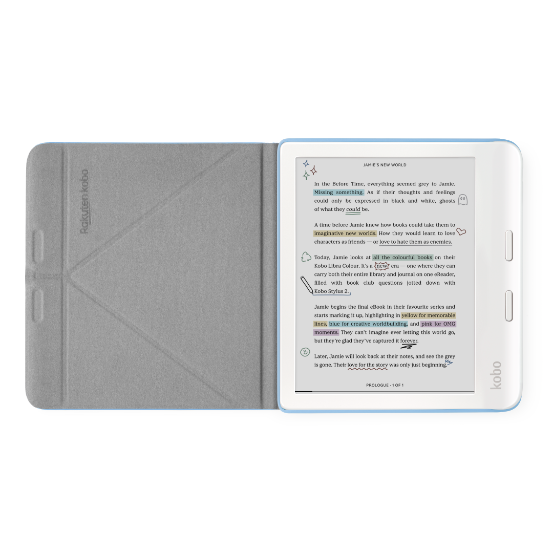 Kobo Libra Colour eReader (White) with Bundle 2024 Dusk Blue