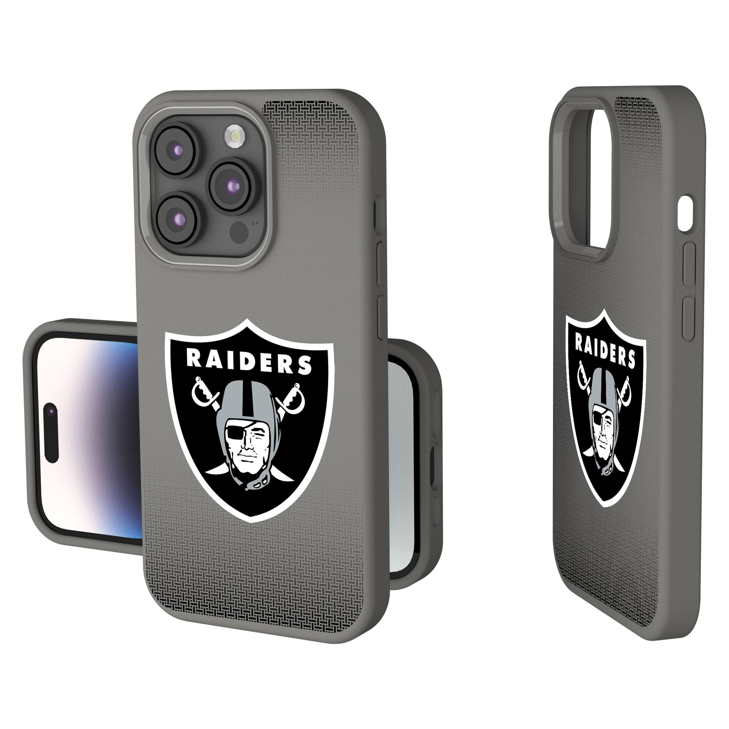 Keyscaper - NFL - Las Vegas Raiders Linen Logo iPhone Soft Touch Case - 14 - Gray