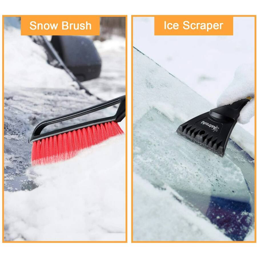 Atuoxing Ice Scraper Car With Broom 3-in-1 Snow Brush Car Ice Scraper Extendable Multifunctional Windscreen Scraper Car For Truck SUV MPV Windscreen