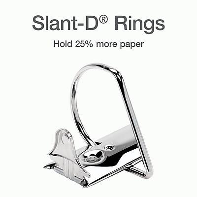 Slant-D® Rings  
Hold 25% more paper