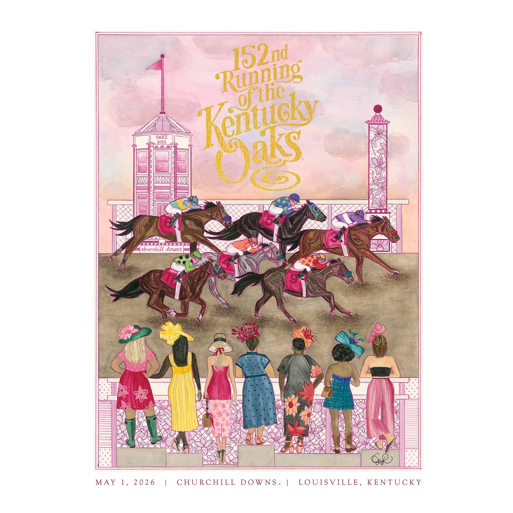 2026 Kentucky Oaks 152nd Limited-Edition Print - Gold Foil, Signed by Artist