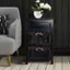 Alt View 12. Costway - Black Night Stand 3 Tiers 1 Drawer Bedside End Table Organizer Wood with 2 Baskets - Black.
