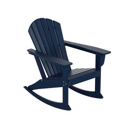 WestinTrends - Dylan Outdoor Patio Poly Plastic Adirondack Rocking Chair - Navy Blue