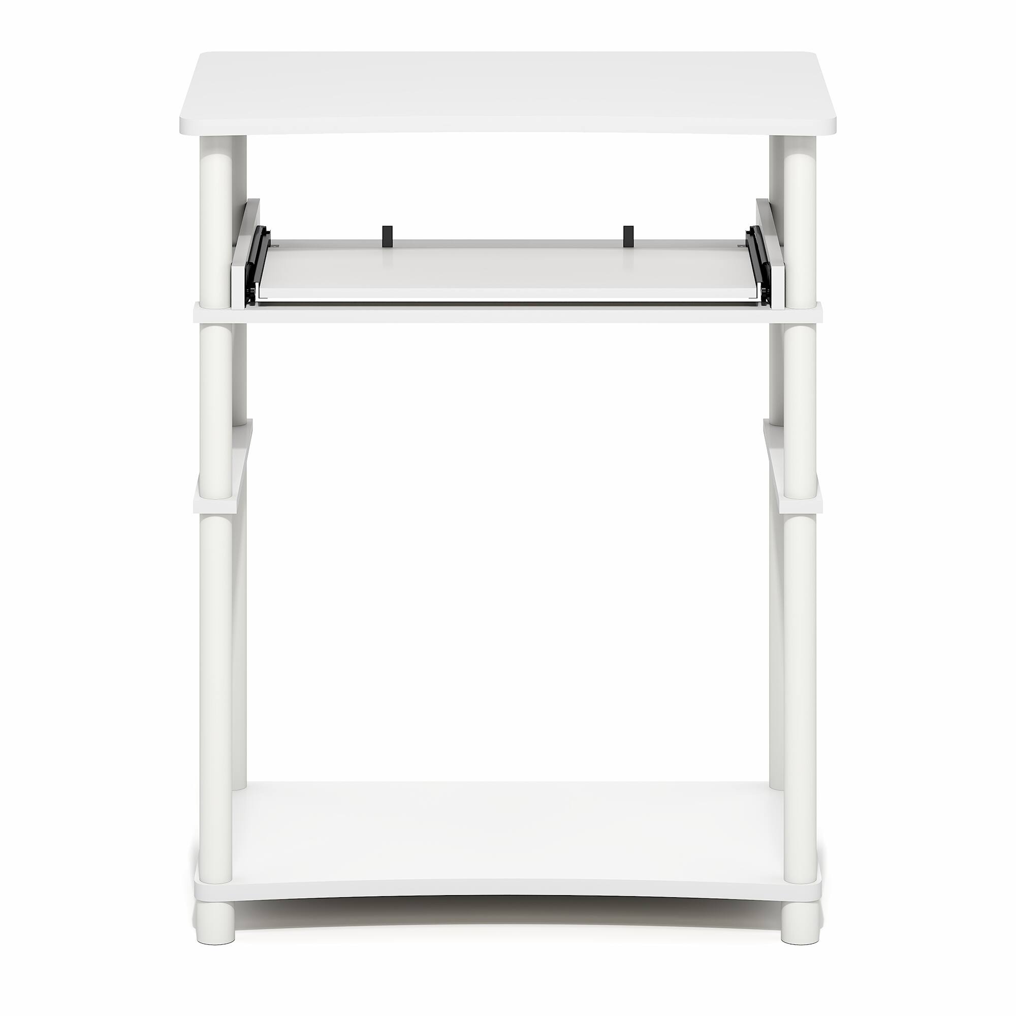 Alt View 7. Furinno - HOME Desk, Gaming Desk, Open Shelf Laptop Notebook Computer Desk, Office Desk for Home Office, Study Room, Dorm, Bedroom - White/White.