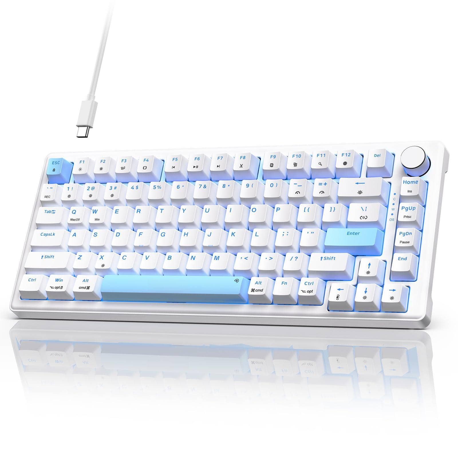 Cedar Assembly - Wired Gaming Rgb Backlit Keyboards With Gasket Structure Usb C Mechanical Has 20 Lighting Effects - Default