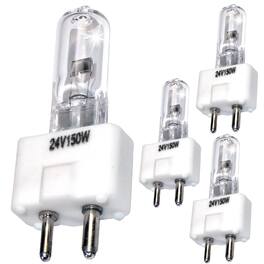 HQRP - 4-Pack 24 V 150 W GY9.5 Halogen Bulb T4 2-Pin Prefocus Replacement for Ushio BC2424