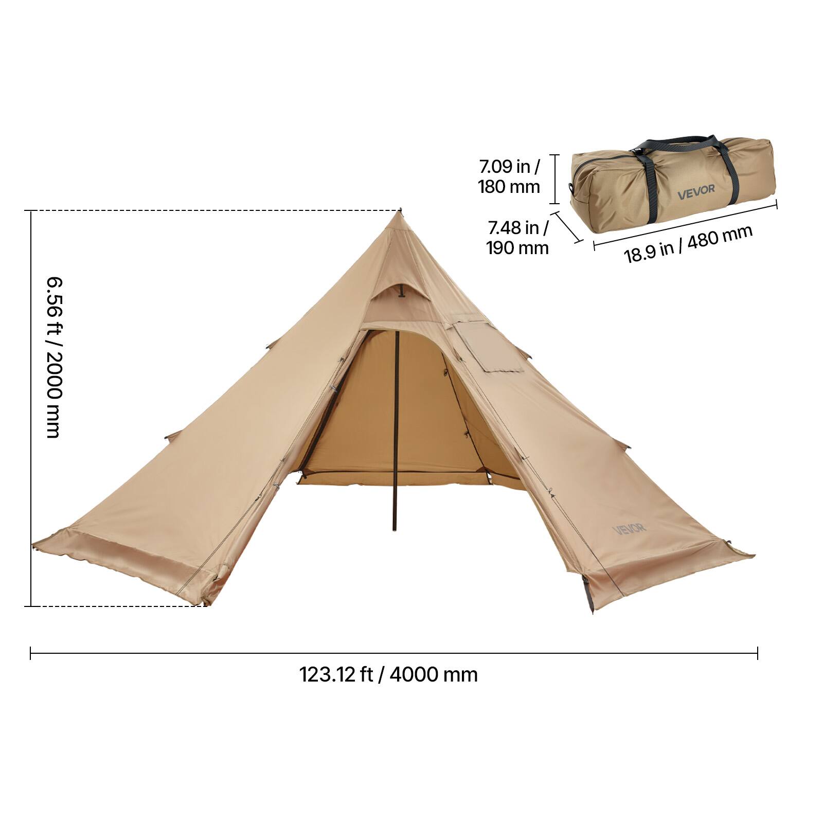 - 7.09 in / 180 mm
- 7.48 in / 190 mm
- 18.9 in / 480 mm
- 6.56 ft / 2000 mm
- 123.12 ft / 4000 mm