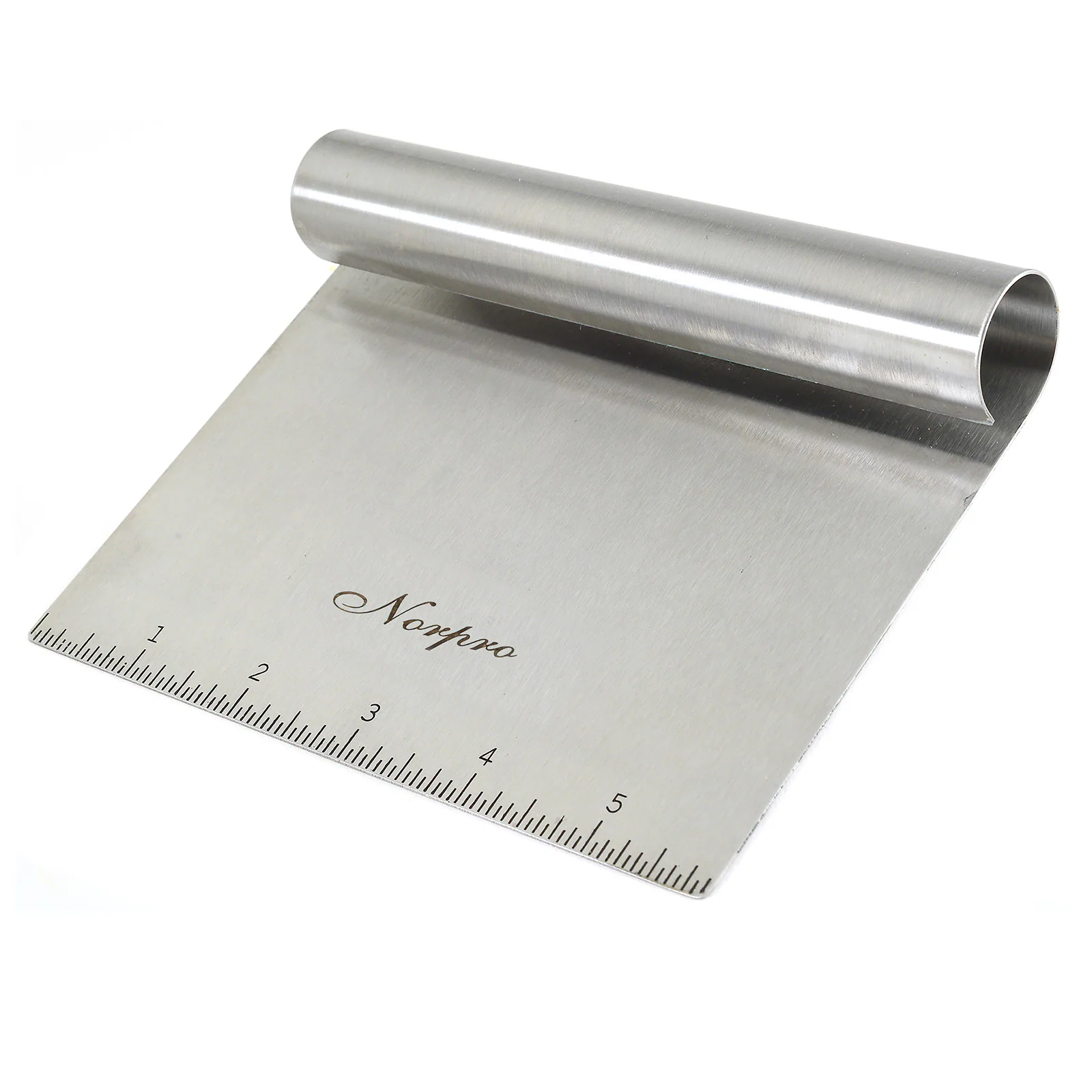 Front. Norpro - Heavy Duty Stainless Steel Bench Scraper and Chopper, Silver - Silver.