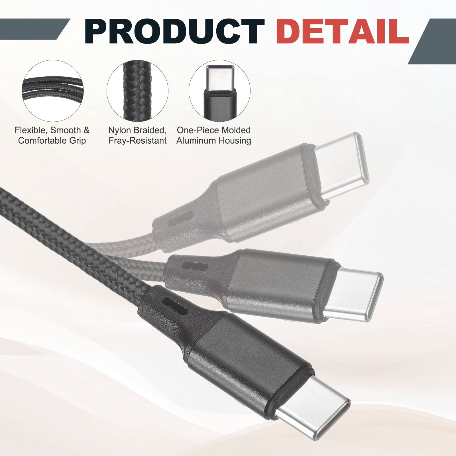 PRODUCT DETAIL

- Flexible, Smooth & Comfortable Grip
- Nylon Braided, Fray-Resistant
- One-Piece Molded Aluminum Housing