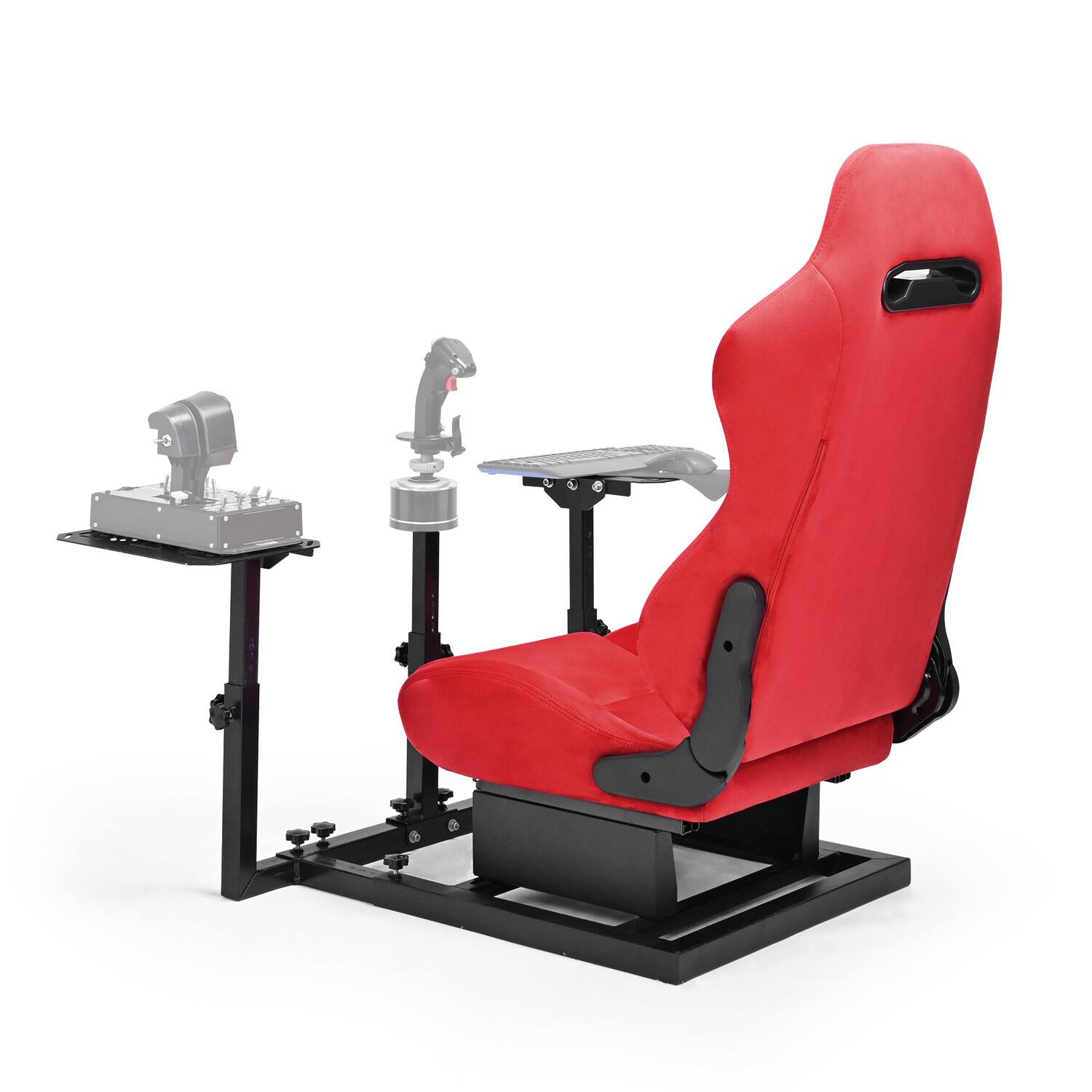 Front. Dardoo - Dardoo Flight and Racing Simulator Cockpit with Racing Seat Fit for Logitech G29, Wheel Pedals Handbrake and Joystick No - Red & Black.