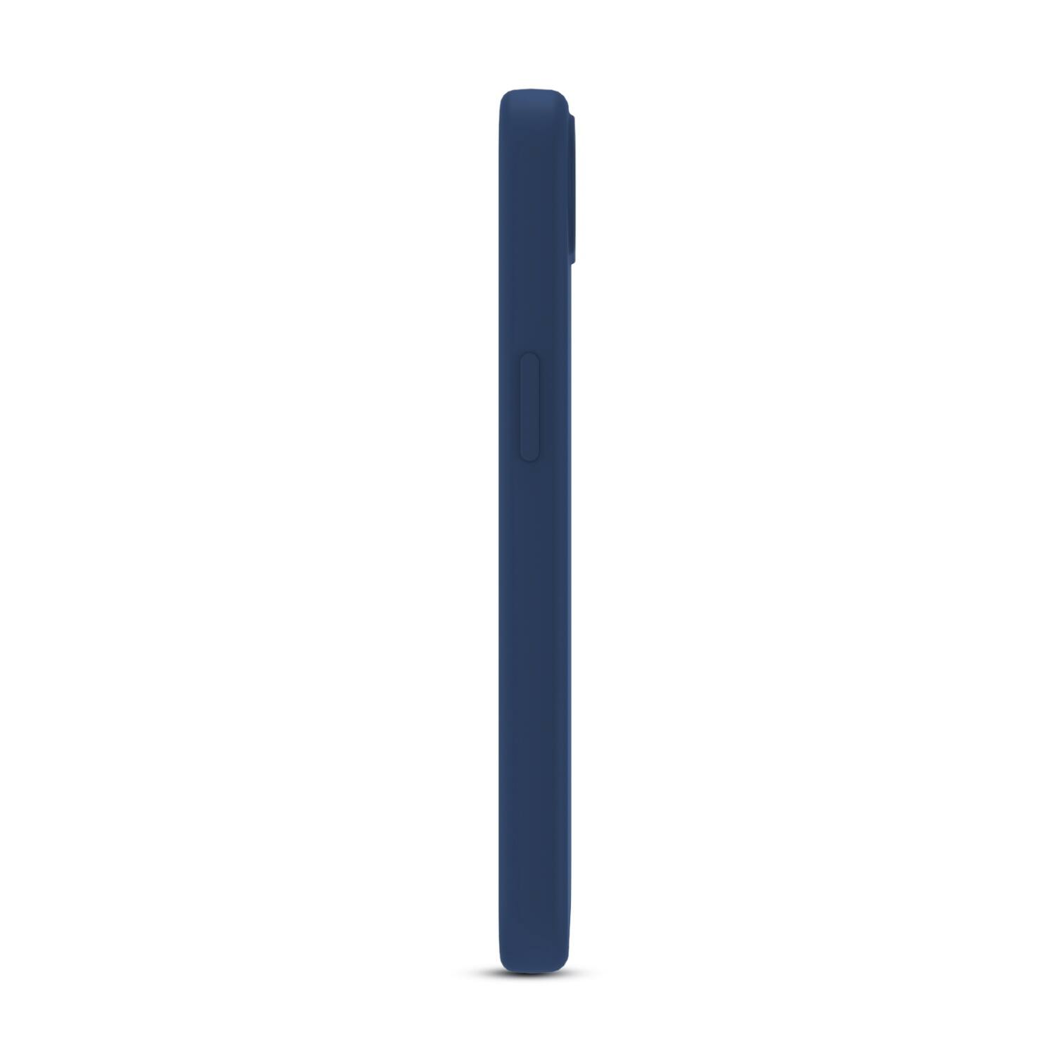 Left. BASELINE - baseline Essence Series Silicone MagSafe Case for Apple iPhone 17e / 16e - Blue.