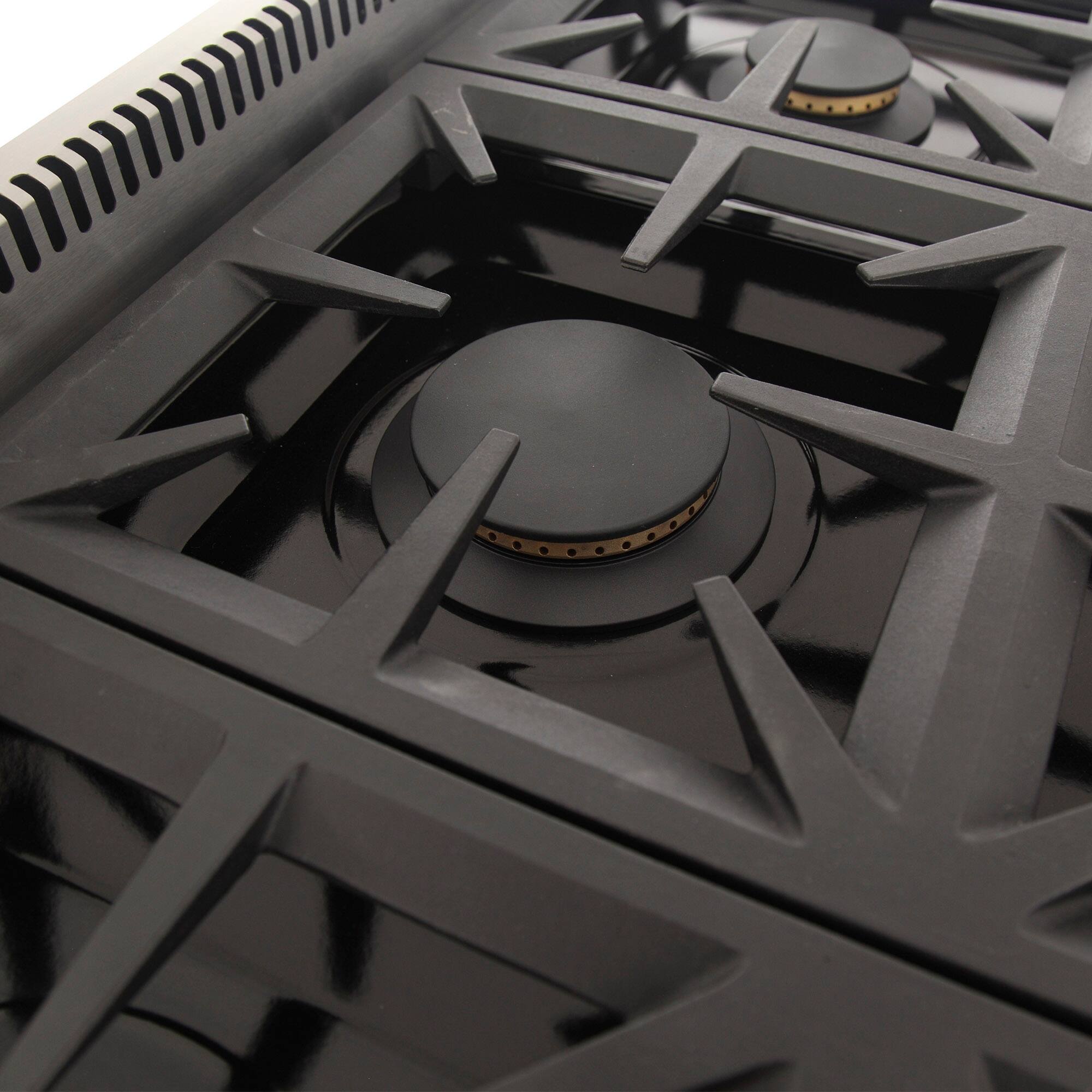 Alt View 9. Kucht - KUCHT Professional 36 in. 5.2 cu. ft. Propane Gas Range and Convection Oven in Cement Gray with True Simmer Burners - Cement Gray.