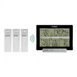 La Crosse Technology - 3-Channel Wireless Digital Weather Station with 3 included transmitting sensors - Black/Gray