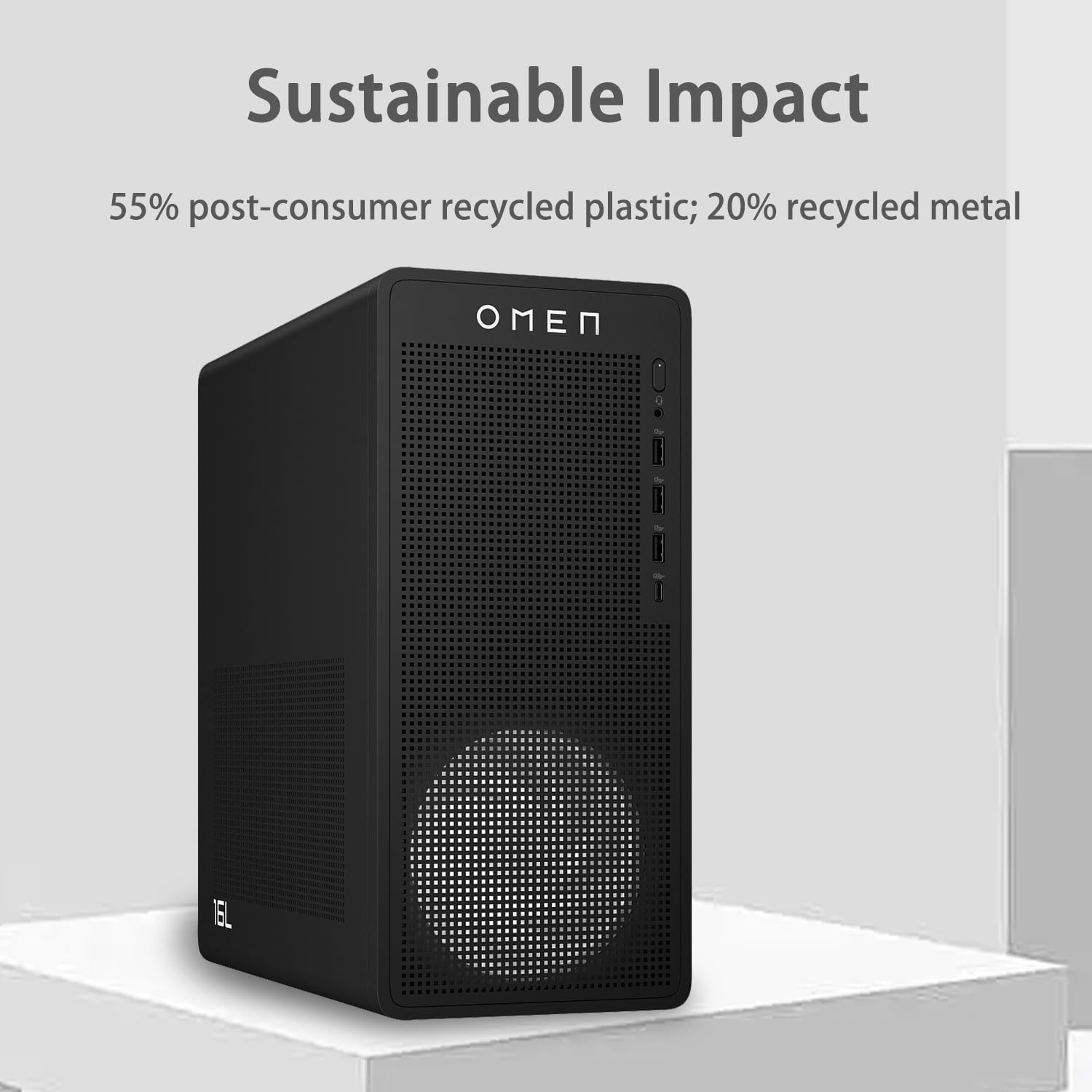 Sustainable Impact  
55% post-consumer recycled plastic; 20% recycled metal