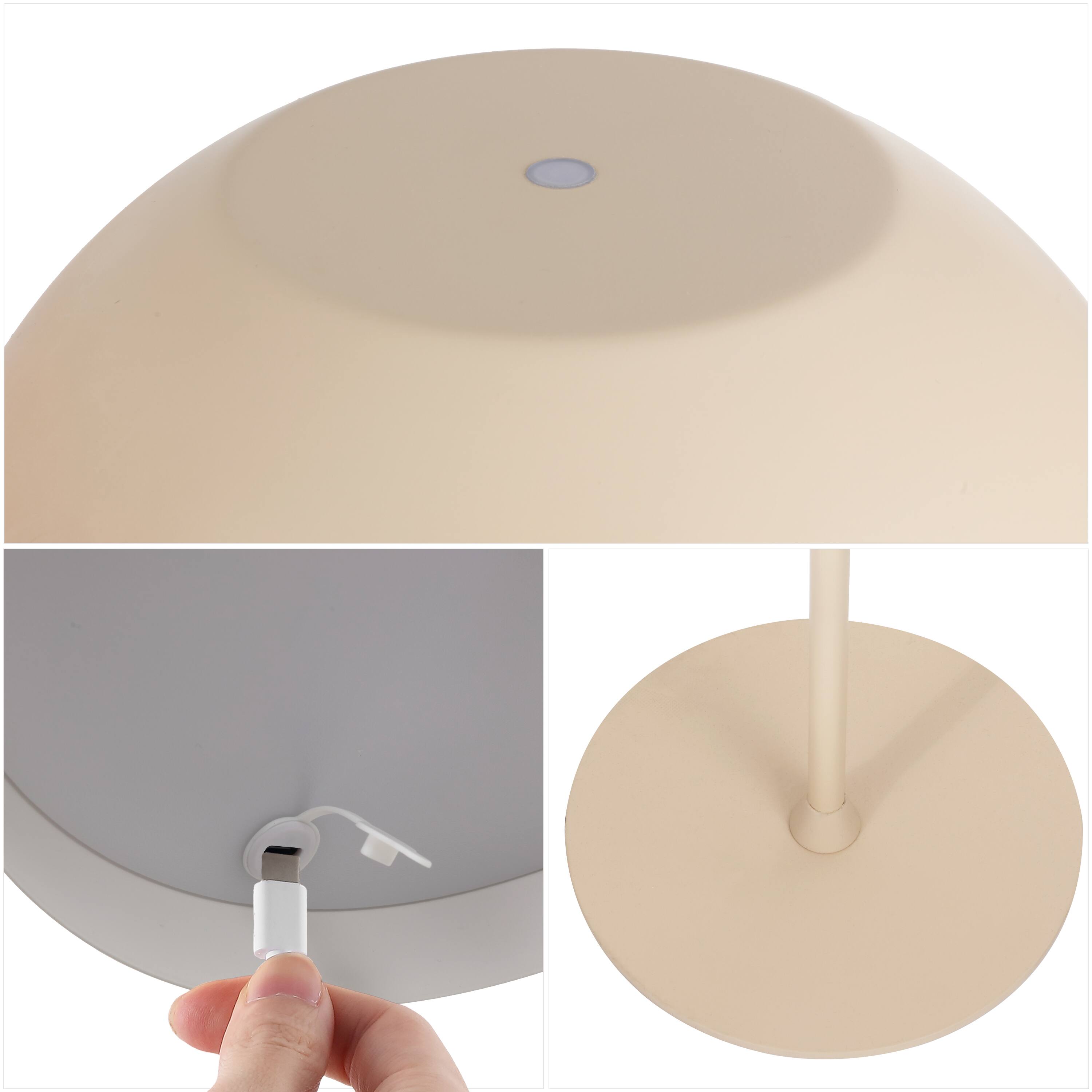 Alt View 4. Jonathan Y - Laurel 59" Metal Adjustable Rechargeable Integrated Portable Touch Sensor Dimmable LED Indoor/Outdoor Floor Lamp, Almond - Almond.