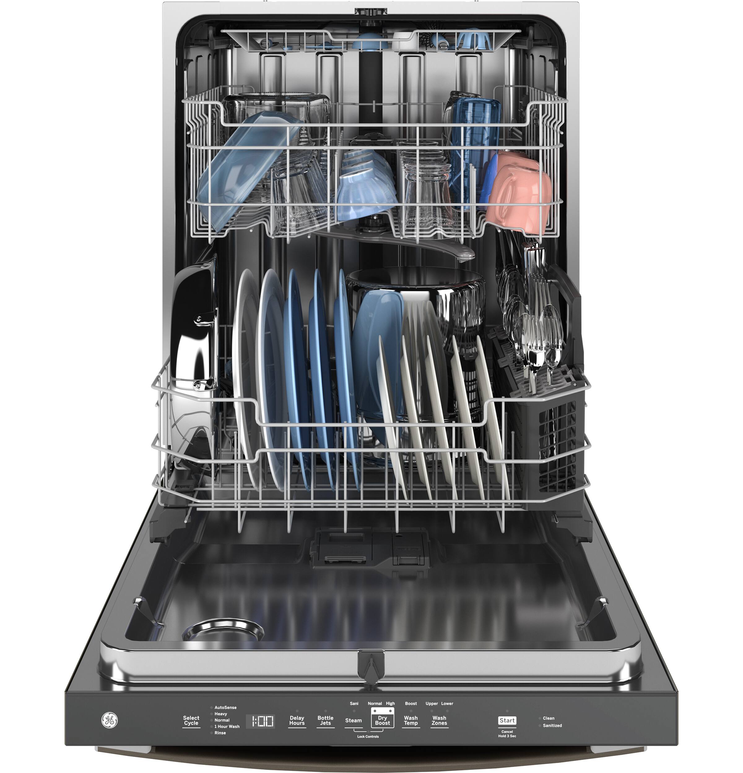 The text on the image is not related to the image of the dishwasher. It is a random set of words that do not provide any context or meaning.