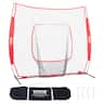 VEVOR - 7x7 ft Baseball Softball Practice Net, Portable Baseball Training Net for Hitting Batting Catching Pitching - Red