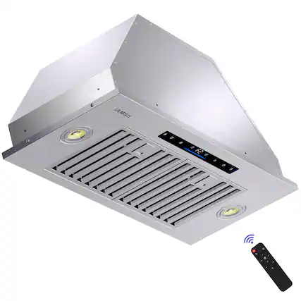 Front. Brano - Range Hood Insert 30 inch Built-in Kitchen Hood in Stainless Steel with 900 CFM, Ducted/Ductless Convertible - sliver.