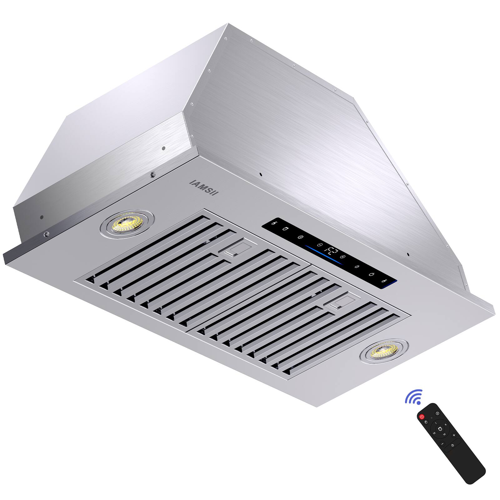 Front. Brano - Range Hood Insert 30 inch Built-in Kitchen Hood in Stainless Steel with 900 CFM, Ducted/Ductless Convertible - sliver.