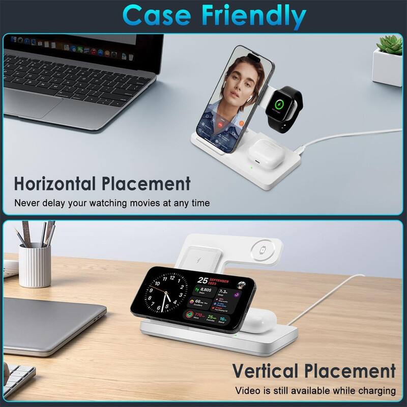 Case Friendly

Horizontal Placement
Never delay your watching movies at any time

Vertical Placement
Video is still available while charging