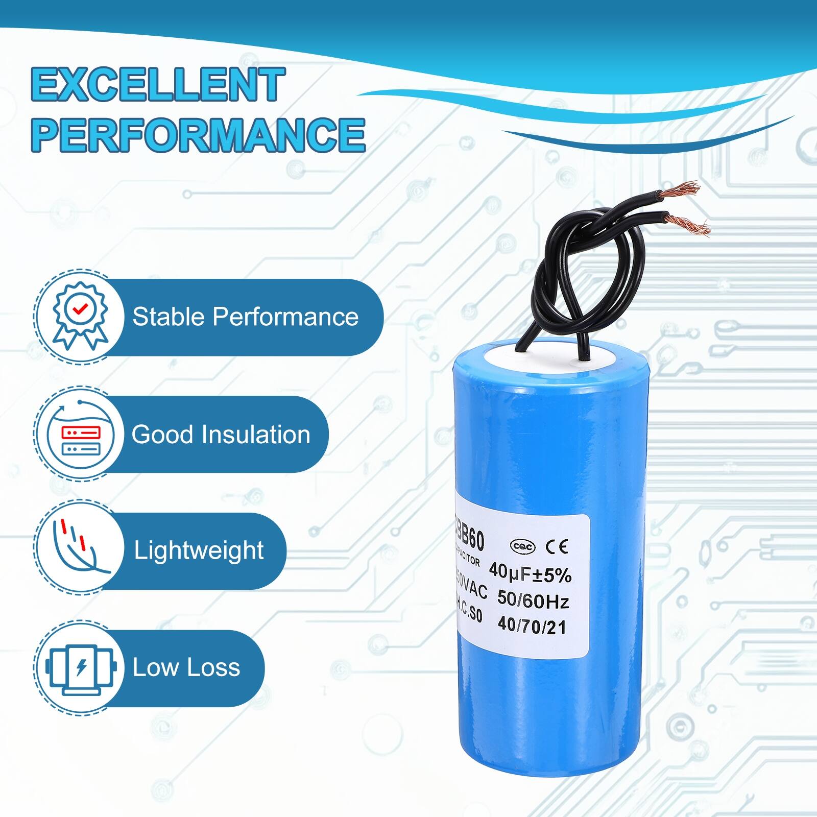 EXCELLENT PERFORMANCE

- Stable Performance
- Good Insulation
- Lightweight
- Low Loss

8860 CAE CE NTOR NAC 40F5% C.S0 50/60Hz 40/70/21