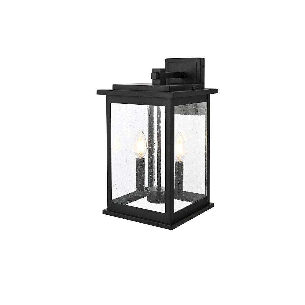 Angle. Elegant Lighting - Ringgold 8.5 Inch Outdoor Wall Sconce In Black - Black.