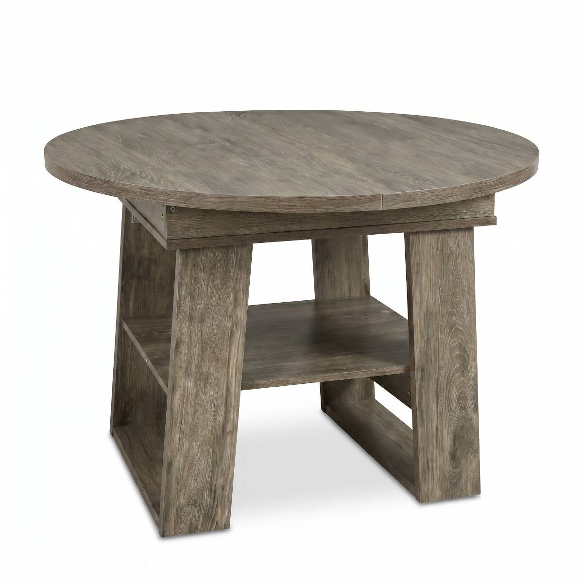 Alt View 9. Loheer - Loheer Extendable Round Dining Table, Gray, Round to Oval Dining Table for Four to Six - Gray.