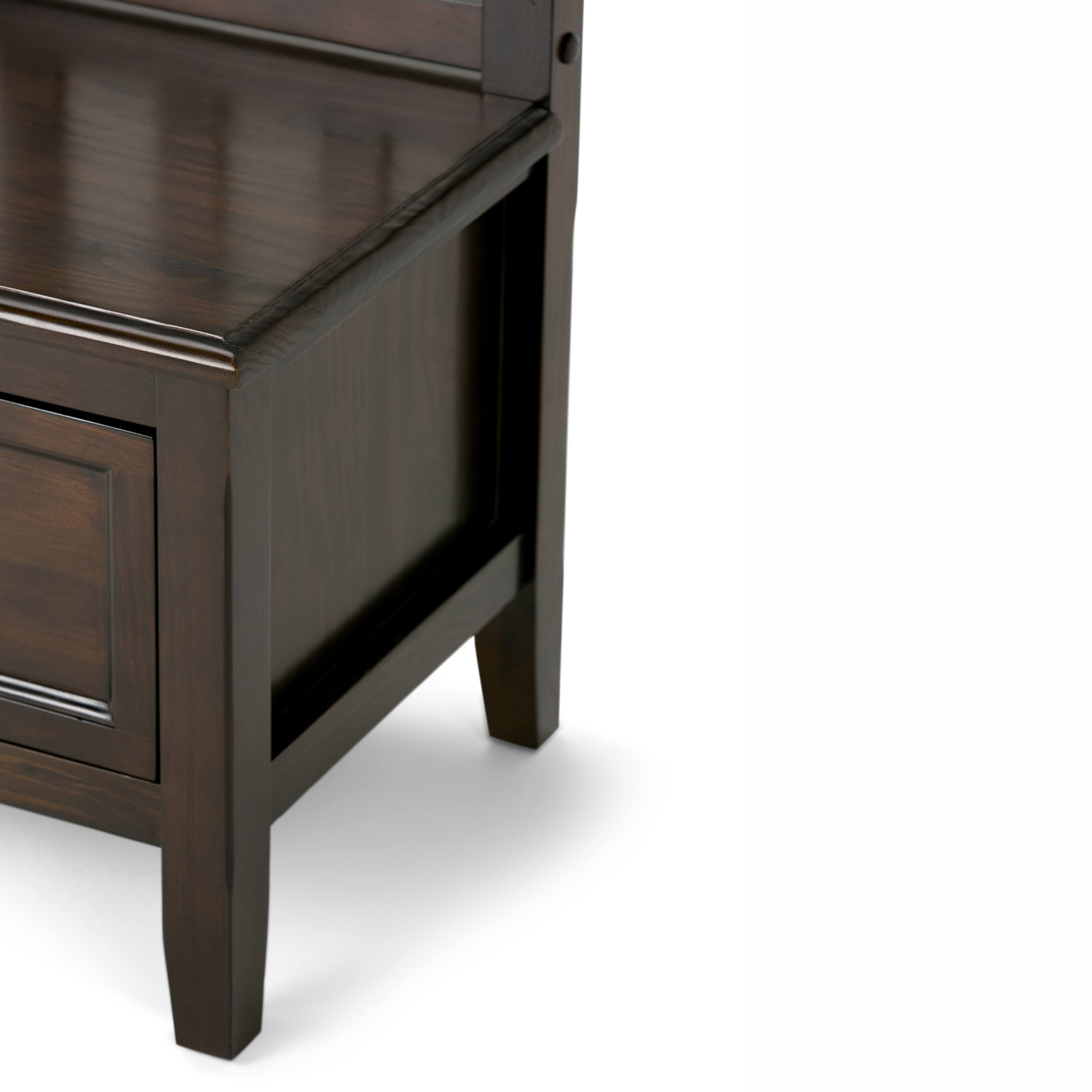 Alt View 16. Simpli Home - Burlington solid wood 42 inch Wide Transitional Entryway Storage Bench with Drawers - Mahogany Brown.